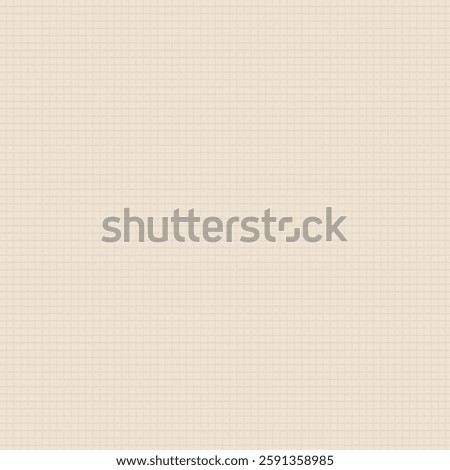 A beige grid paper background with a subtle texture. The beige background features a checkered pattern, ideal for a vintage or academic style. Beige textured paper background with copy space.