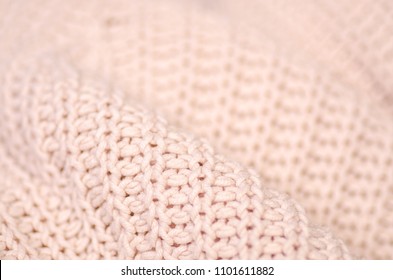 Beige Knitted Sweater Texture Fabric Textile Macro Blur Background