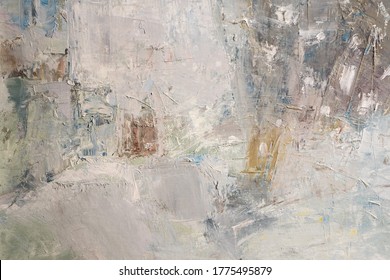 Beige old wall with layers of paint. Concrete texture on the background. Oil paint on canvas - Shutterstock ID 1775495879