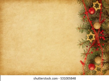 Beige Paper Background Christmas Border Stock Photo 531005848 ...