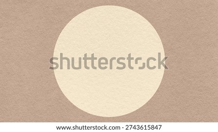 Beige paper texture background with light cream circle and copy space for banner, presentation, template.