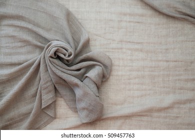 beige scarf - close up of fine wool 