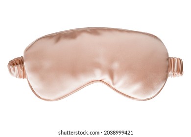 Beige Silk Sleep Mask Isolated Over White