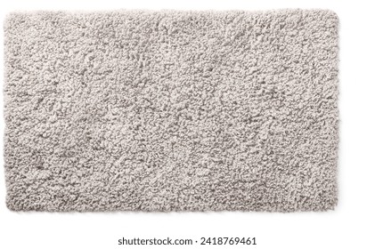 beige Squre fluffy carpet isolated on white