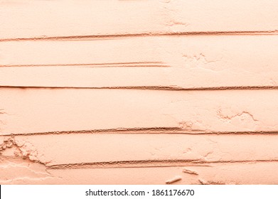 Beige Texture Of Scattered, Broken Powder Close-up. Nude Powdery Tonal Beauty Makeup. Abstract Cosmetic Textured Background Of Blush, Concealer, Corrector For Perfect Complexion