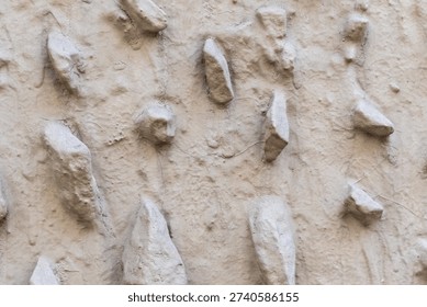 Beige textured surface with raised stone like protrusions for modern design