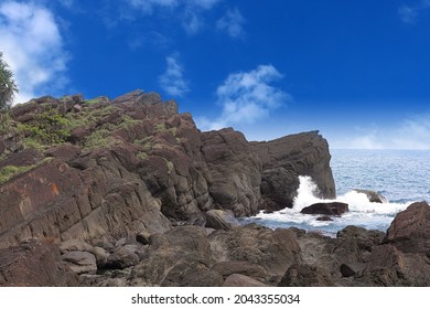 Bei-guan Tidal Park . numerous types of terrain of marine abrasion , inxluding Chessboard Rock, One line sky and more. With waves crashing against the reeves,it forms various types of odd terrain.
