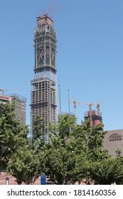 Beijing, China - 05/05/2018: Skyscrapers in Beijing City and WTC