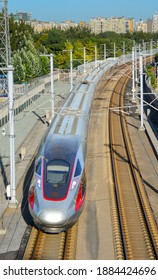 Beijing, China, 09.23.2017, China Railway CR400AF High Speed Electric Motor Train Unit On Beijing-Shanghai HighSpeed Railway