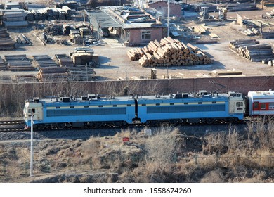 Beijing, China - 6 February 2016: The Electric Train (CR SS4) On Beijing-Chengde Mainline.