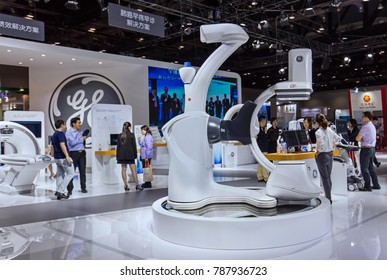 BEIJING, CHINA- AUGUST 19, 2017: General Electric Medical Equipment Are On Display During The China International Health Industry Expo (CHINA-HOSPEQ 2017).