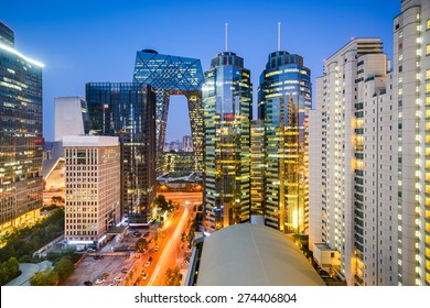 Beijing, China Central Business District Cityscape.