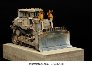 BEIJING, CHINA - December 29, 2016: This Photo Is A Scale Model Of An Armored Bulldozer, This Bulldozer Is Equipped By USMC During The Operation In Iraq 2003.