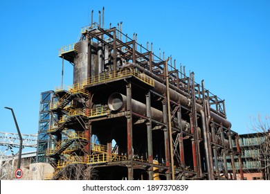 Beijing, China - Jan 5, 2021: The Shougang Industrial Park, A Comprehensive Service Park Transformed From A Vacated Industrial Site In Beijing.