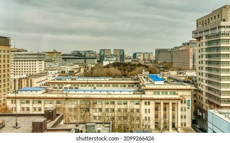 Beijing, China - January 2019 : Tiananmen Square In Cloudy Weather, HDR Image