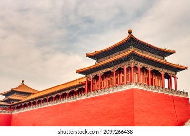 Beijing, China - January 2019 : Tiananmen Square In Cloudy Weather, HDR Image