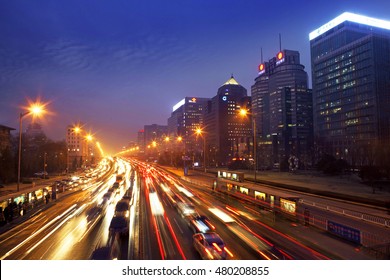 Beijing, China - JULY 12, 2010: Beijing Financial Street Night View Is At Night.