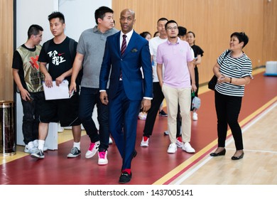 Beijing, China - June 28, 2019: Stephon Marbury Is Introduced As New Head Coach Of CBA Team Beijing Royal Fighters.