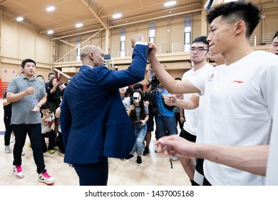 Beijing, China - June 28, 2019: Stephon Marbury Is Introduced As New Head Coach Of CBA Team Beijing Royal Fighters.