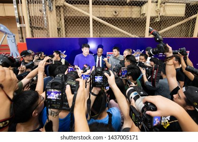 Beijing, China - June 28, 2019: Stephon Marbury Is Introduced As New Head Coach Of CBA Team Beijing Royal Fighters.