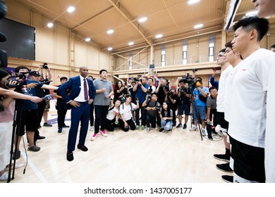 Beijing, China - June 28, 2019: Stephon Marbury Is Introduced As New Head Coach Of CBA Team Beijing Royal Fighters.