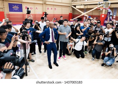 Beijing, China - June 28, 2019: Stephon Marbury Is Introduced As New Head Coach Of CBA Team Beijing Royal Fighters.