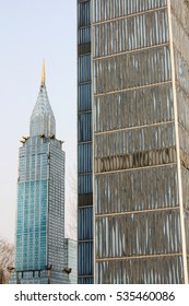 Beijing, China, March 2013: Detail Of The Replica Of Manhattan With The Empire State Building. Located In Beijing World Park, An Amusement Park Which Contains Miniatures Of Famous Landmarks.