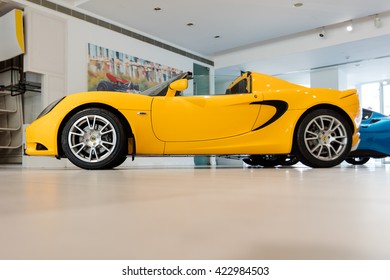 Beijing, China - May 12, 2016: Lotus car store. Lotus Cars is a British manufacturer of sports and racing cars, famous for its Esprit, Elan.