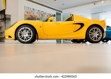 Beijing, China - May 12, 2016: Lotus car store. Lotus Cars is a British manufacturer of sports and racing cars, famous for its Esprit, Elan.