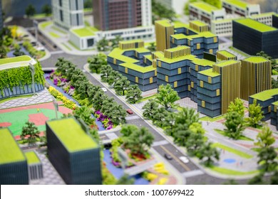 Beijing, China - November 15, 2017: 
Beijing Exhibition Hall on display models of architecture and modern community planning