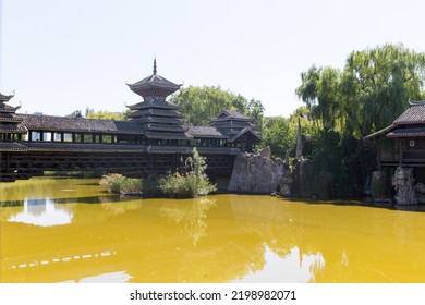 BEIJING, CHINA, SEPTEMBER 19, 2020: China's Ethnic Minority Architecture Of Chinese Ethnic Culture Park