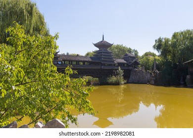 BEIJING, CHINA, SEPTEMBER 19, 2020: China's Ethnic Minority Architecture Of Chinese Ethnic Culture Park