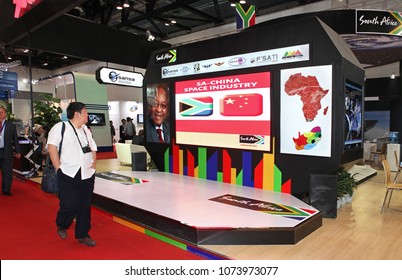 BEIJING, CHINA- SEPTEMBER 23, 2013: South African National Space Agency (SANSA) Booth At The 64th International Astronautical Congress (IAC 2013). 