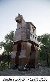 BEIJING, CHINA, SEPTEMBER 8, 2018: Duplicate Trojan Horse At Beijing World Park