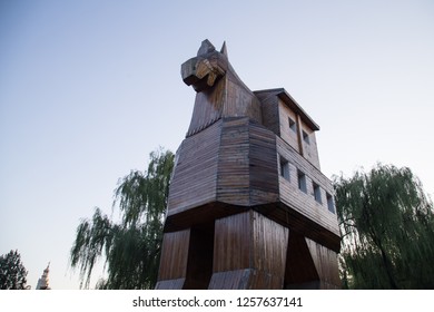 BEIJING, CHINA, SEPTEMBER 8, 2018: Duplicate Trojan Horse At Beijing World Park