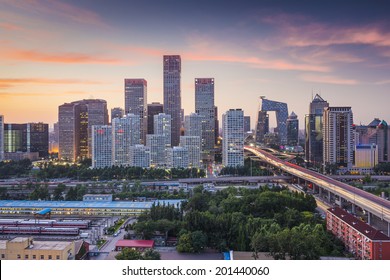 Beijing, China Skyline At The Central Business District.