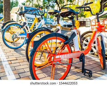 Beijing China-20191029:Sanlitun Villiage Workers Stadium 
 Building And People