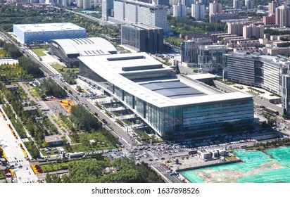 Beijing, China-October, 2018: Panorama Of Olympic Park In Beijing, China National Convention Center, Water Cube