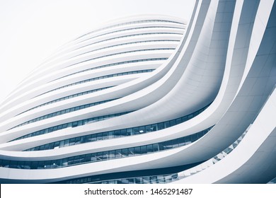 Beijing, Dongcheng District / China - April 2019 : 
Spectacular Architecture Of Galaxy Soho By Zaha Hadid 