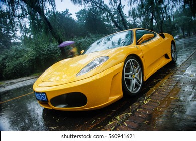 Beijing - July 4, 2016: Ferrari F430, designed by Pininfarina and powered by 4.3L V8 F136 petrol engine producing 490 hp.