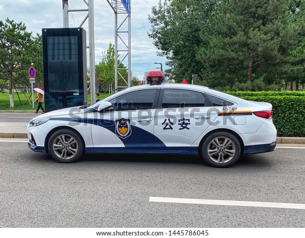 BEIJING - July 6: police car on July 6, 2019\
in BEIJING, China. Chinese police\
car.