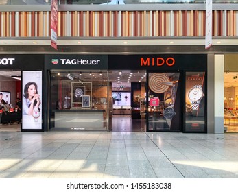 BEIJING - June 23: Luxury Watch Store On June 23, 2019 In Beijing, China.  TAGHeuer And MIDO Store In The Mall. 