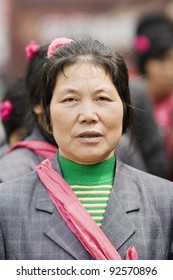 BEIJING - MARCH 12, 2007. Female Elderly With Travel Group On March 12, 2007. The Population Of China's Elderly (60 Or Older) Is About 128 Million Or One In Every Ten People, The Largest In The World.