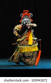 BEIJING - MAY 28: Actor of the Beijing Opera Troupe performs the famous story "Farewell to my Concubine" at the Liyuan Theatre on May 28, 2012, in Beijing, China.