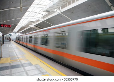 beijing metro transit vehicle in motion