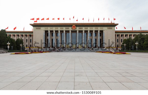 BEIJING -\
October 3 : Great Hall of the People on October 3, 2017 in Beijing,\
China. Great Hall of the\
People.