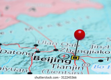 Beijing Pinned On A Map Of Asia 