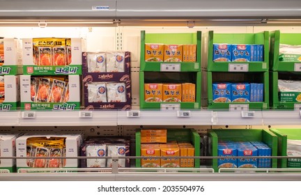 BEIJING - September 2: Supermarket snack area on September 2, 2021 in Beijing, China. Metro Supermarket.