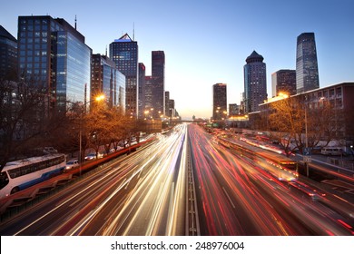 Beijing Skyline At The Central Business District.