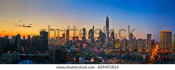 Beijing skyline and\
landmarks